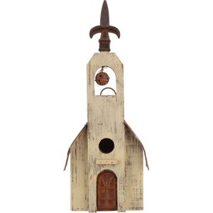 Glitzhome Distressed Wooden Bird House, 15.63-in