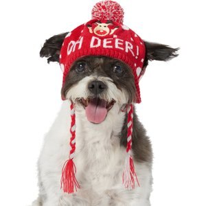 Frisco Oh Deer! Dog & Cat Knitted Hat, Medium/Large