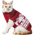 Frisco Deluxe Marled Fair Isle Reindeer Dog & Cat Christmas Sweater, Red, X-Small
