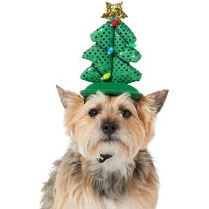 Frisco Christmas Tree LED Dog & Cat Headpiece, X-Large/XX-Large