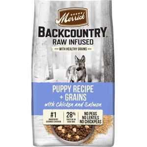 Merrick Backcountry Raw Infused Dry Puppy Food Recipe With Healthy Grains, 4-lb bag