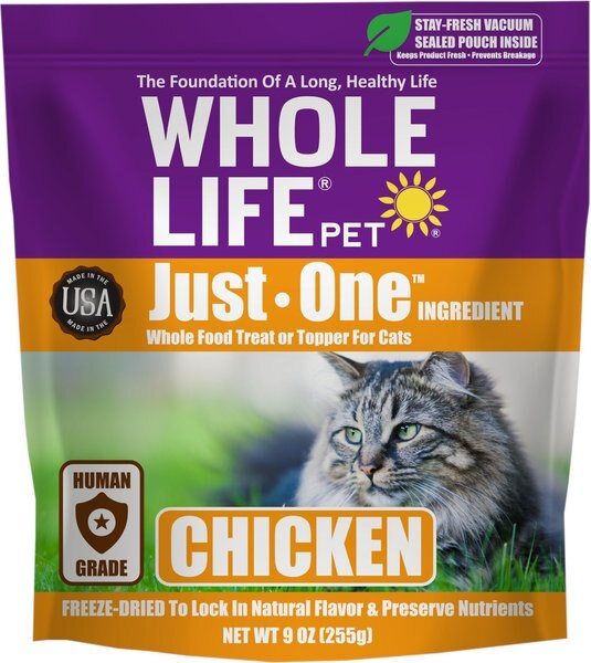Whole Life Just One Ingredient Pure Chicken Breast Freeze-Dried Cat Treats, 9-oz bag slide 1 of 10