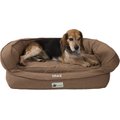 3 Dog Pet Supply EZ Wash Premium Personalized Orthopedic Bolster Dog Bed w/Removable Cover, Brown, Small