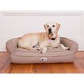 3 Dog Pet Supply EZ Wash Premium Personalized Orthopedic Bolster Dog Bed w/Removable Cover, Brown Houndstooth, Medium