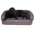 3 Dog Pet Supply EZ Wash Softshell Personalized Orthopedic Bolster Dog Bed w/Removable Cover, Slate, Large