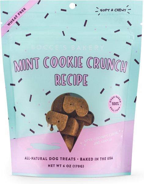 Bocce's Bakery Mint Cookie Crunch Recipe Dog Treats, 6-oz bag slide 1 of 2