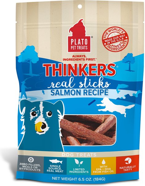 Plato Thinkers Salmon Reciepe Dog Treats, 6.5-oz bag slide 1 of 5