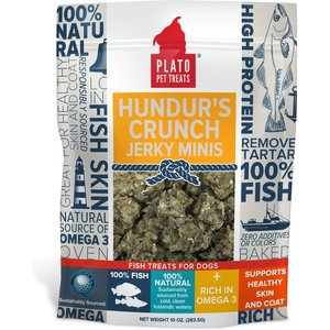 Plato Hundur's Crunch Fish Jerky Mini's Dog Treats, 10-oz bag