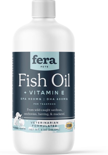 Fera Pet Organics Fish Oil + Vitamin E Dog Supplement, 8-oz bottle slide 1 of 7