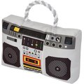 Frisco Retro Boombox Plush with Rope Squeaky Dog Toy
