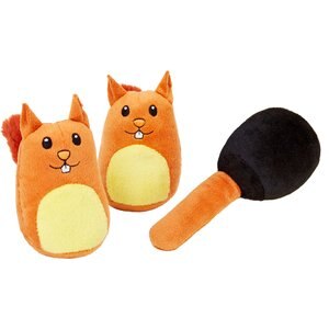Frisco Retro Smack-a-Squirrel Hide & Seek Plush Puzzle Squeaky Dog Toy Refill, 3 count