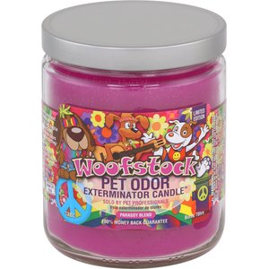 Pet Odor Exterminator Woofstock Deodorizing Dog & Cat Candle, 13-oz jar