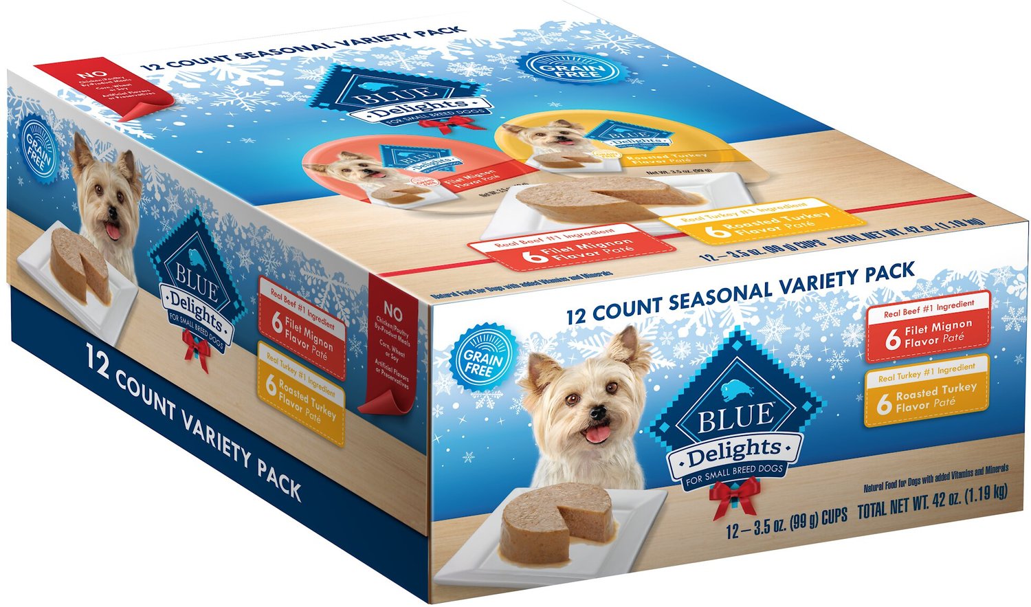 BLUE BUFFALO Delights Small Breed Seasonal Variety Pack Wet Dog Food, 3