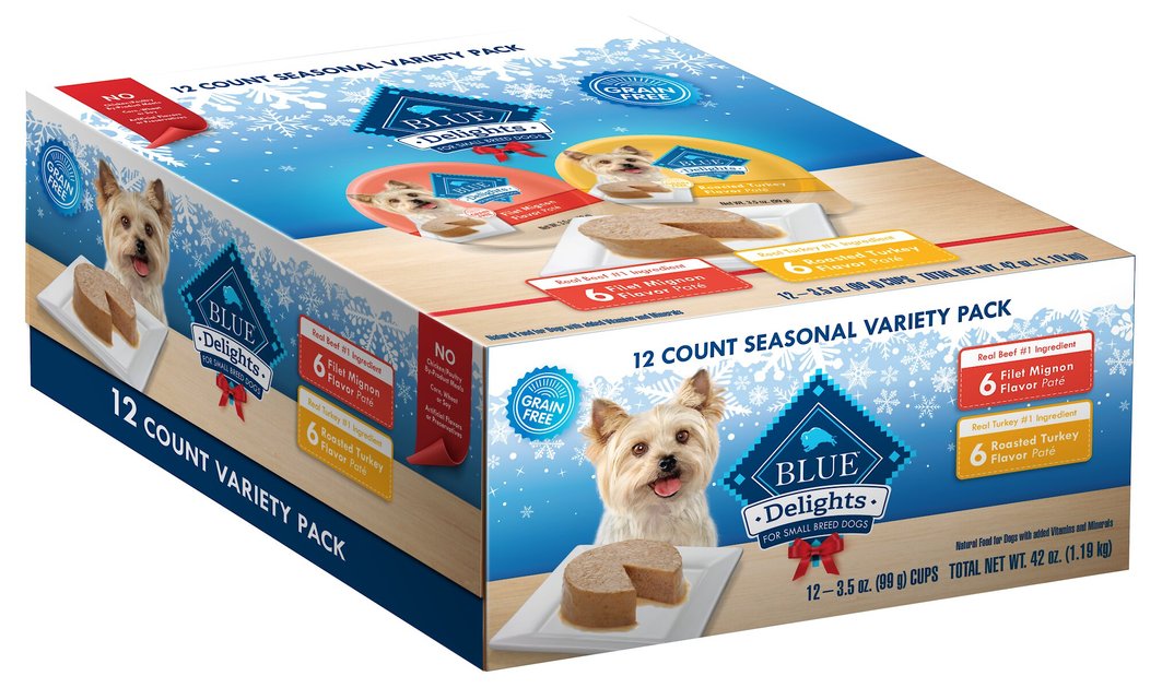 BLUE BUFFALO Delights Small Breed Seasonal Variety Pack Wet Dog Food, 3