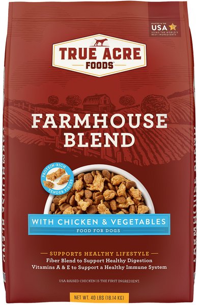 True Acre Foods Farmhouse Blend with Chicken & Vegetables Dry Dog Food, 40-lb bag slide 1 of 8