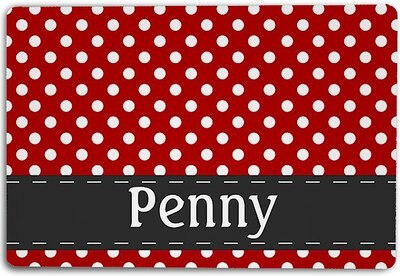904 Custom Polka Dot Personalized Dog & Cat Placemat, slide 1 of 1