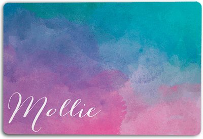 904 Custom Abstract Watercolor Personalized Dog & Cat Placemat, slide 1 of 1