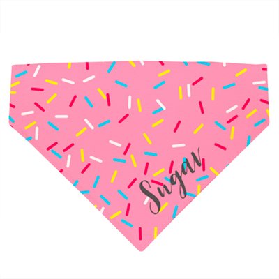 904 Custom Pink Sprinkle Donut Personalized Dog Collar Bandana, slide 1 of 1
