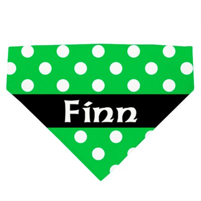 904 Custom Green Dotted Irish Inspired Personalized Dog Collar Bandana, slide 1 of 1