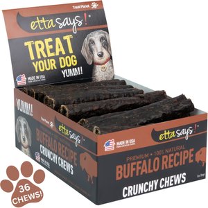 Etta Says! Premium Buffalo Recipe Crunchy Chews Dog Treats, 36 count