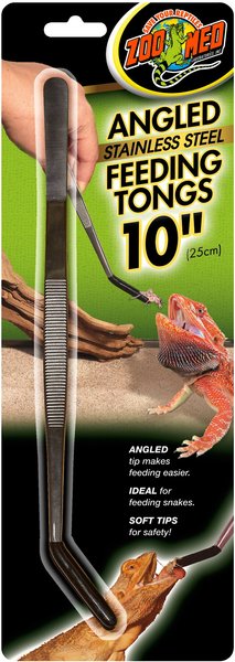 Zoo Med Angled Stainless Steel Reptile Feeding Tongs, 10-in slide 1 of 1