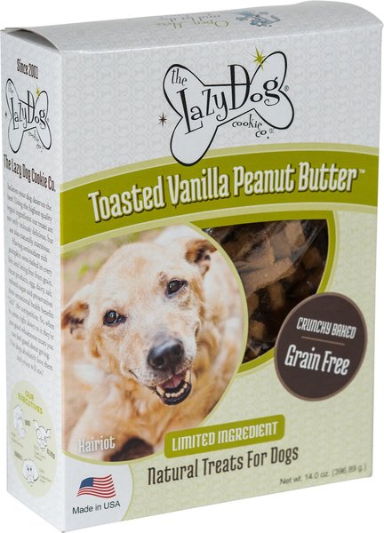 The Lazy Dog Cookie Co. Grain-Free Toasted Vanilla Peanut Butter Limited Ingredient Crunchy Baked Dog Treats, 14-oz box slide 1 of 2