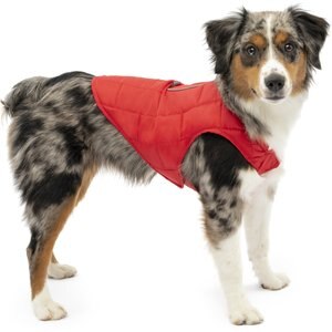 Kurgo Loft Reversible Insulated Dog Quilted Coat, Chili Red & Charcoal, Small