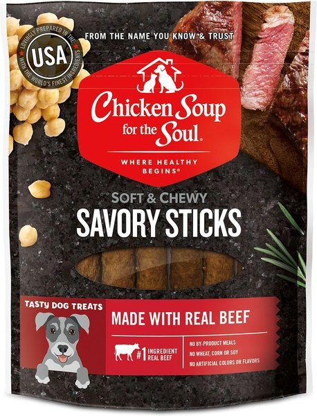 Chicken Soup for the Soul Savory Sticks Real Beef Grain-Free Dog Treats, 5-oz bag slide 1 of 5