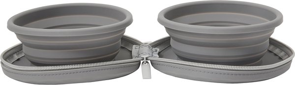 Frisco Travel Collapsible Silicone Dog & Cat Bowl, Gray, Medium, 1.75 Cups slide 1 of 7