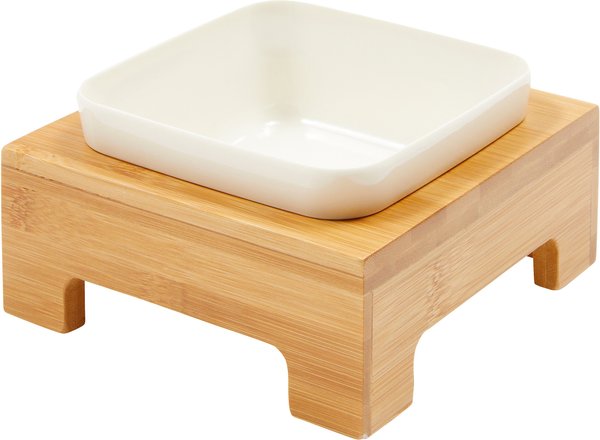 Frisco Square Melamine Dog & Cat Bowl with Bamboo Stand, 1.25 Cups slide 1 of 7