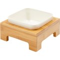 Frisco Square Melamine Dog & Cat Bowl with Bamboo Stand, 1.25 Cups