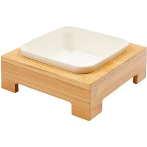 Frisco Square Melamine Dog & Cat Bowl with Bamboo Stand, 5.5 Cups