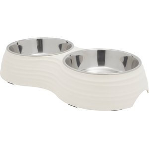 Frisco Stainless Steel Double Dog Bowls with Melamine Stand, 3 Cups