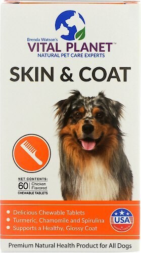 Vital Planet Skin & Coat Chicken Flavor Chewable Tablet Dog Supplement, 60 count slide 1 of 1