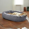 Frisco Velvet Round Bolster Dog Bed w/Removable Cover, Gray, XX-Large