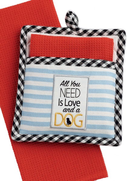 Design Imports All You Need Is Love & A Dog Pot Holder & Dish Towel Gift Set slide 1 of 3