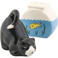 Design Imports Cat & Fish Bowl Salt & Pepper Shakers