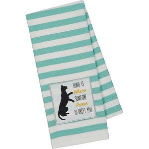 Design Imports Home Is Where Someone Purrs To Greet You Embellished Dish Towel
