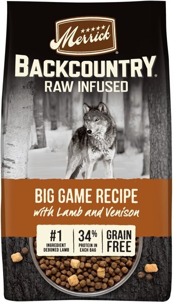 Merrick Backcountry Freeze-Dried Raw Grain-Free Big Game Recipe with Lamb, Wild Boar & Venison Dry Dog Food, 20-lb bag slide 1 of 9