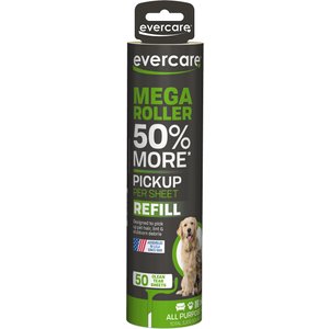 Evercare Pet Plus Mega Extreme Stick Large Surface Pet Lint Roller Refill, 50 sheets