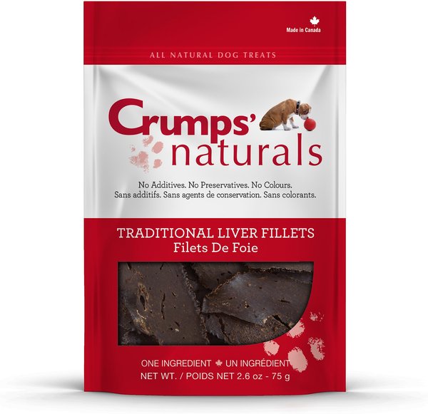 Crumps' Naturals Traditional Liver Fillets Grain-Free Dog Treats, 2.4-oz bag slide 1 of 5