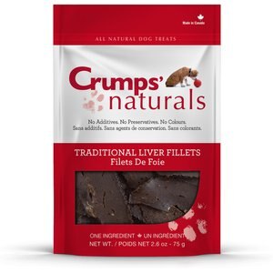 Crumps' Naturals Traditional Liver Fillets Grain-Free Dog Treats, 2.4-oz bag