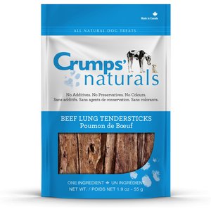 Crumps' Naturals Beef Lung Tendersticks Grain-Free Dehydrated Dog Treats, 1.9-oz bag