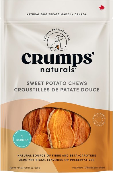 Crumps' Naturals Sweet Potato Chews Grain-Free Dog Treats, 11.6-oz bag slide 1 of 7