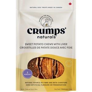 Crumps' Naturals Sweet Potato & Liver Chews Grain-Free Dog Treats, 11.6-oz bag
