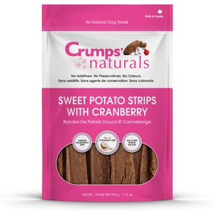 Crumps' Naturals Sweet Potato Strips & Cranberry Grain-Free Dog Treats, 11.6-oz bag