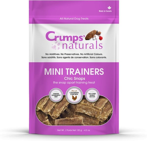 Crumps' Naturals Mini Trainers Chic Snaps Chicken Grain-Free Dog Treats, 4.2-oz bag slide 1 of 7