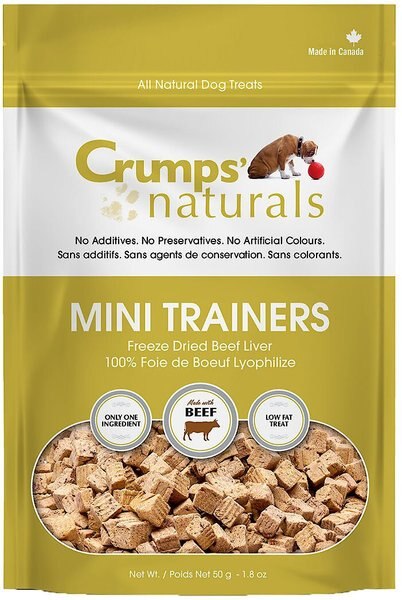 Crumps' Naturals Mini Trainers Beef Liver Grain-Free Freeze-Dried Dog Treats, 1.8-oz bag slide 1 of 6