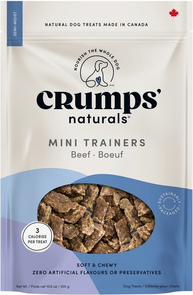 Crumps' Naturals Mini Trainers Beef Dog Treats, 8.8-oz bag slide 1 of 6