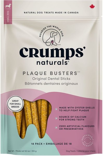 Crumps' Naturals Plaque Busters Original Dental Dog Treats, 3.2-oz bag, Count Varies slide 1 of 2
